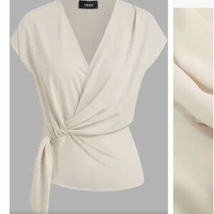 Zara Side Knotted Crepe Top